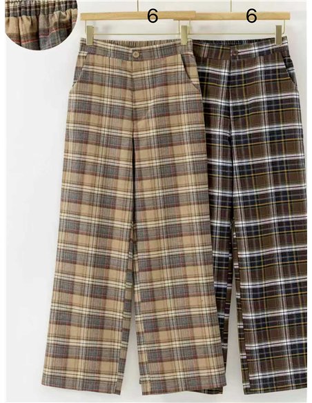 Pantalón wide leg cuadros