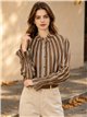 Blusa listrada com franzido