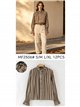 Blusa listrada com franzido