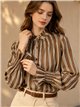 Blusa listrada com franzido