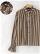 Blusa listrada com franzido