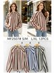Blusa rayas cuello mao con frunces