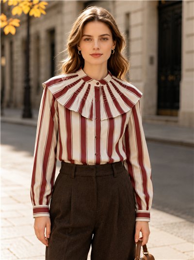 Blusa rayas con volante