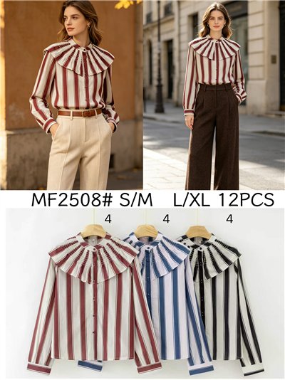 Blusa rayas con volante 2