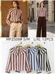 Striped ruffle collar blouse
