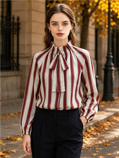 Blusa rayas con lazada