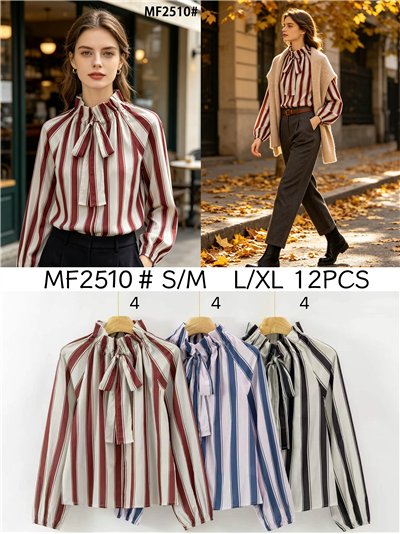 Blusa rayas con lazada 2