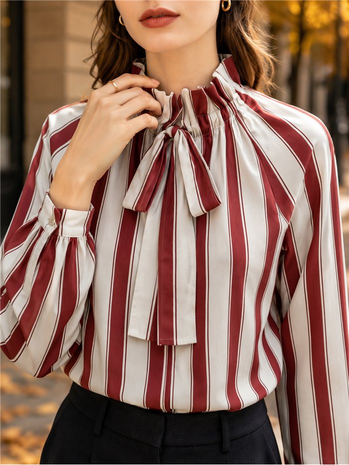 Blusa rayas con lazada