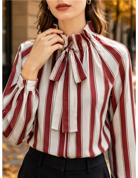 Blusa rayas con lazada