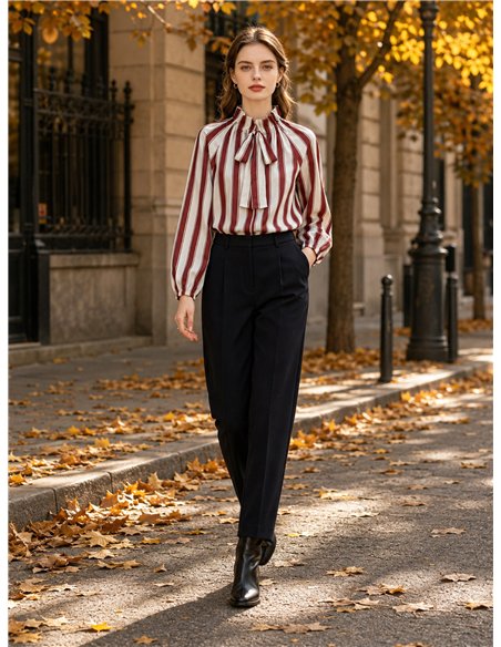 Blusa rayas con lazada