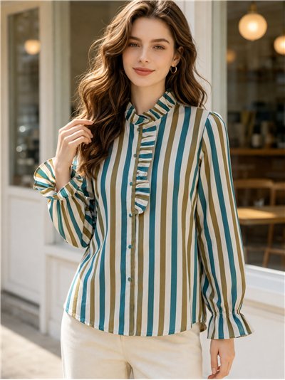 Blusa rayas con volante