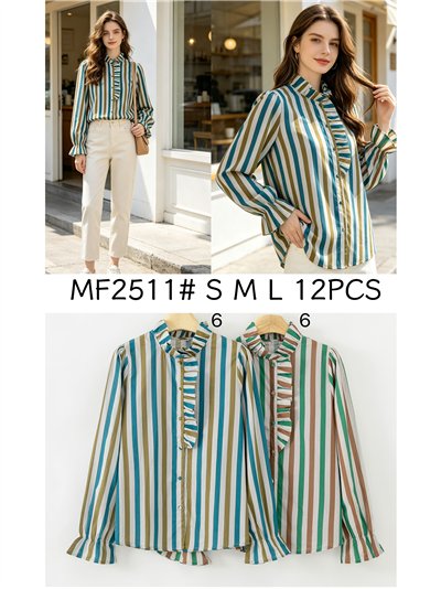 Blusa rayas con volante 2