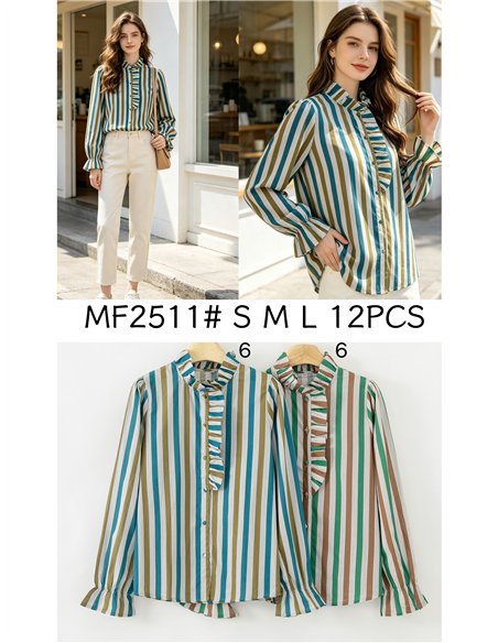Blusa rayas con volante