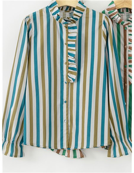 Blusa rayas con volante