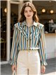 Camicia a righe con volant
