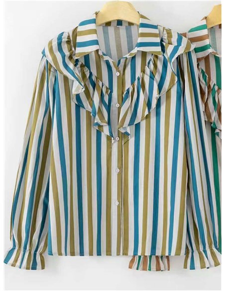 Camicia a righe con volant