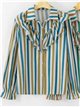 Camicia a righe con volant