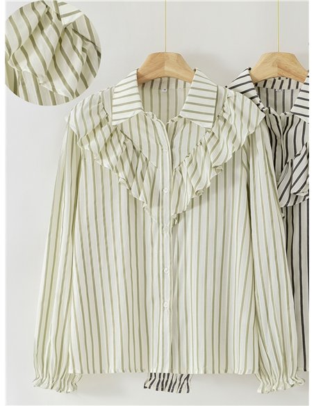 Camicia a righe con volant