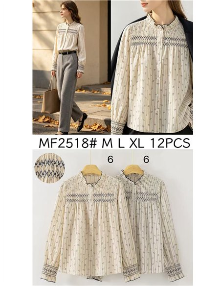 Blusa rayas con frunces