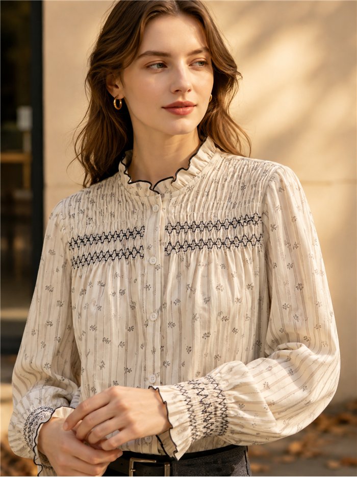 Blusa rayas con frunces