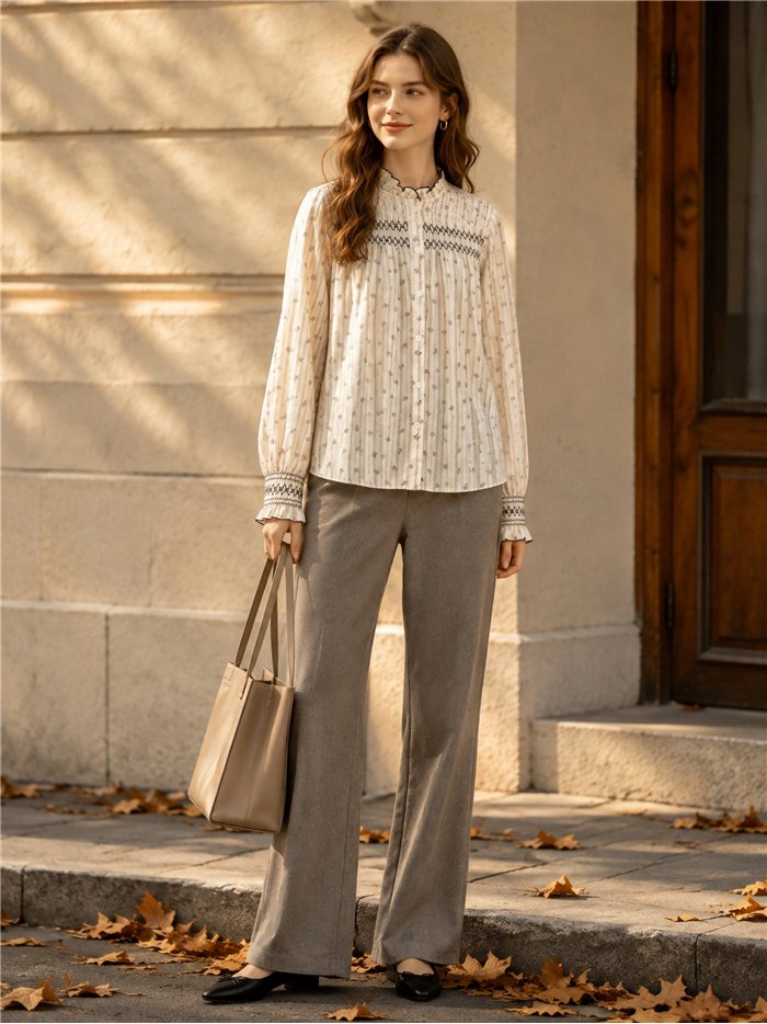 Blusa rayas con frunces