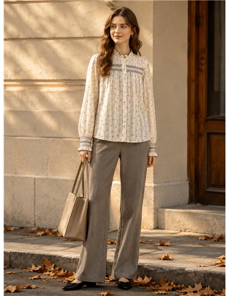 Blusa rayas con frunces