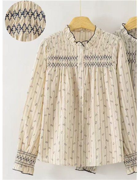 Blusa rayas con frunces