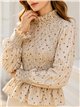 Blusa rayas y lunares con nido de abeja