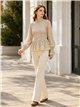 Blusa rayas y lunares con nido de abeja