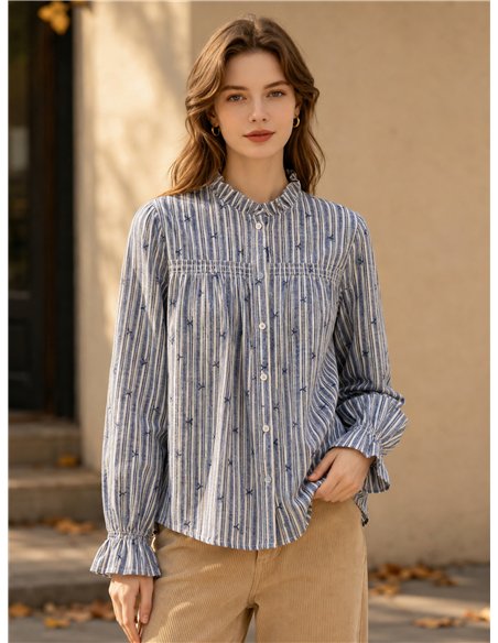 Blusa rayas estampada con lazos
