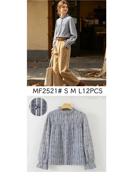 Blusa rayas estampada con lazos