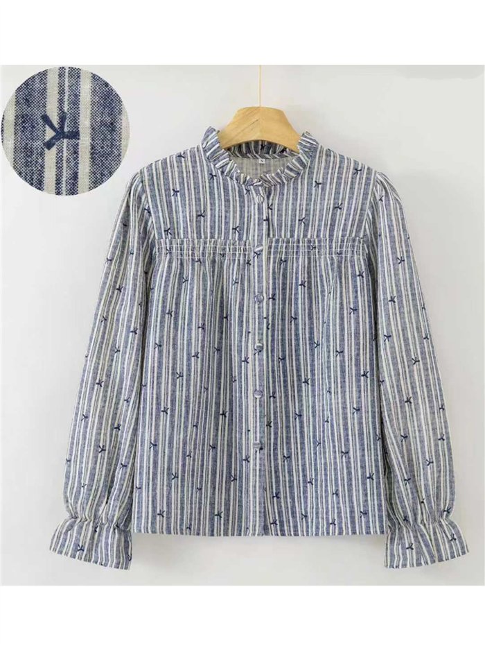 Blusa rayas estampada con lazos