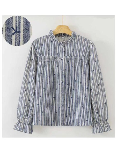 Blusa rayas estampada con lazos