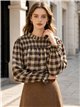Karierte Bluse mit Raffungen