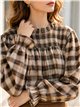 Karierte Bluse mit Raffungen