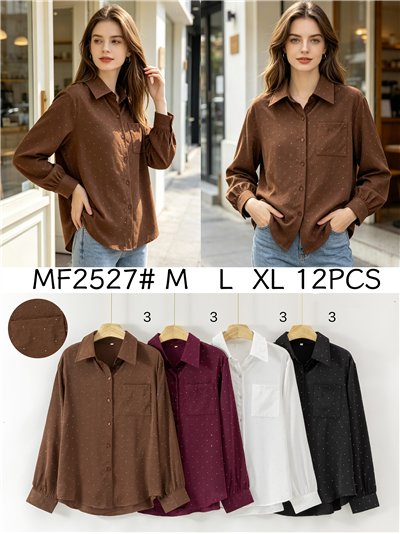 Camisa lisa con strass 2