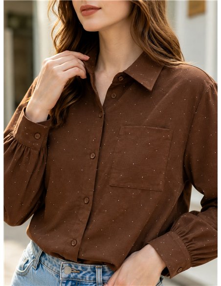 Camisa lisa com strass