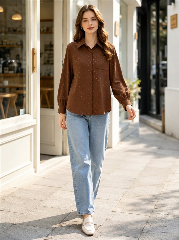 Camisa lisa com strass