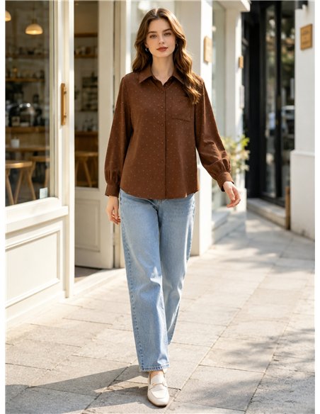 Camisa lisa com strass