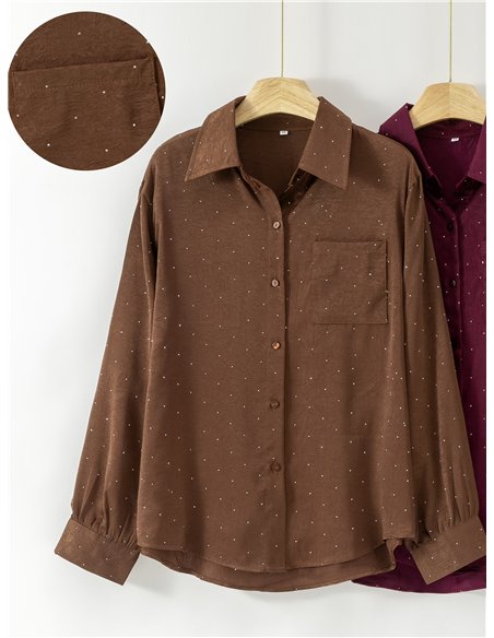 Camisa lisa com strass