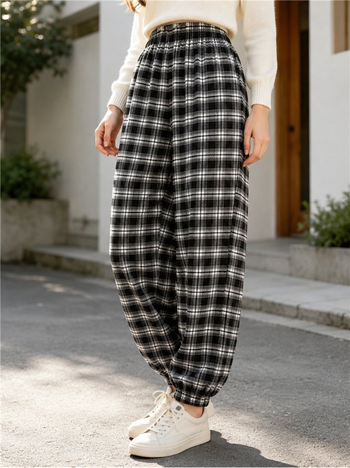 Pantalón jogger cuadros