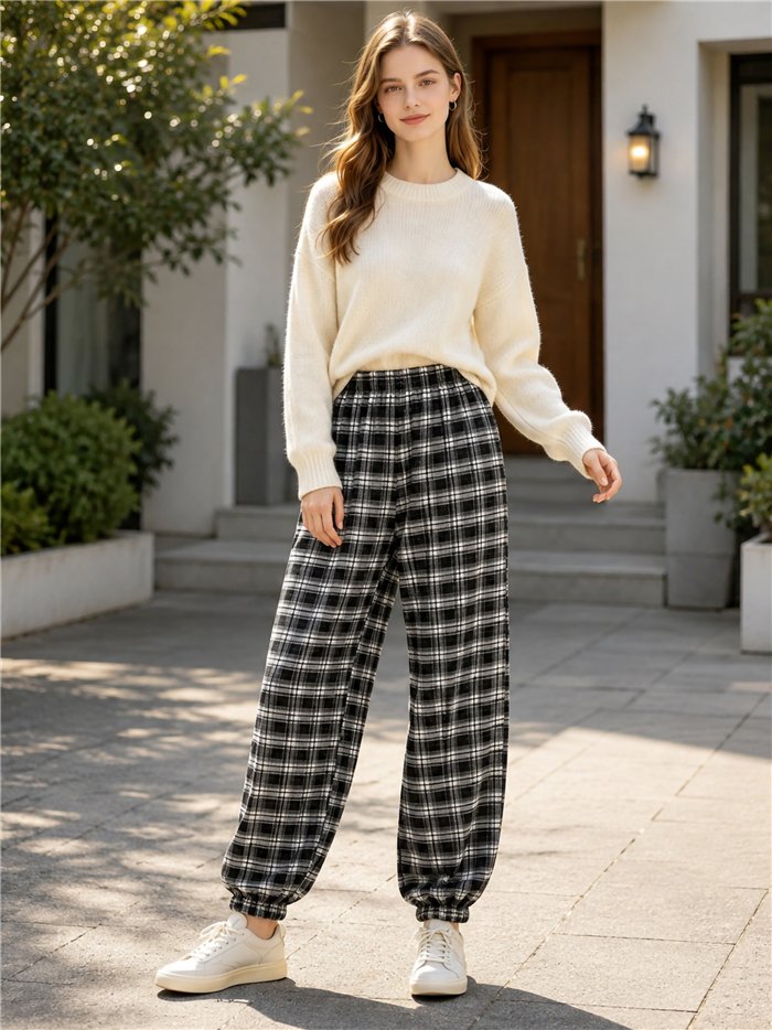 Pantalón jogger cuadros