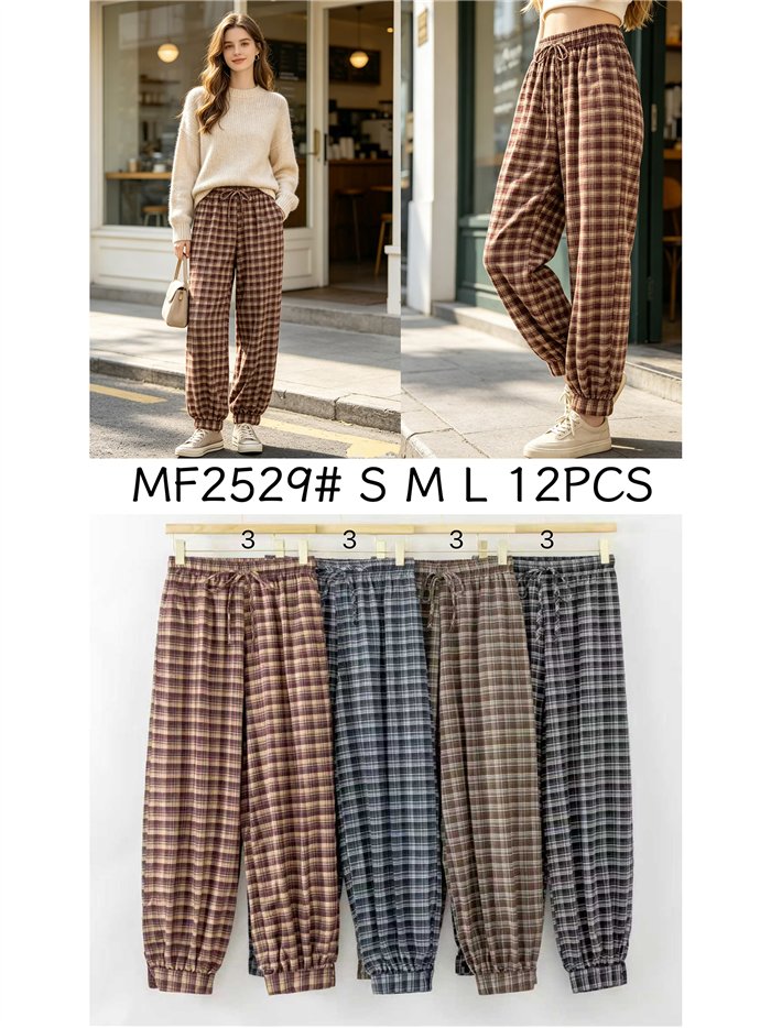 Pantalón jogger cuadros con cordón