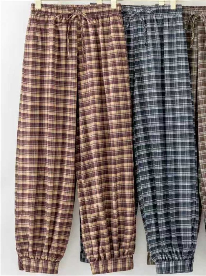 Pantalón jogger cuadros con cordón