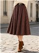 Falda midi cuadros con cinturón