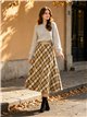 Falda midi cuadros diagonales