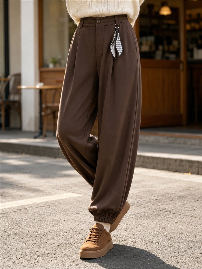 Pantalón jogger con detalle pañuelo