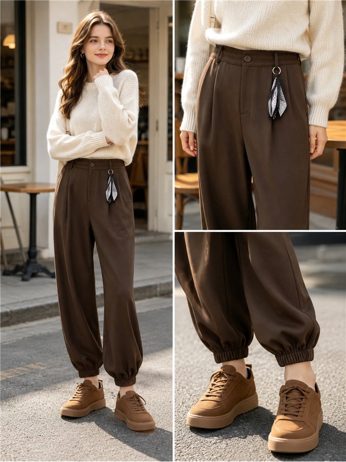 Pantalón jogger con detalle pañuelo