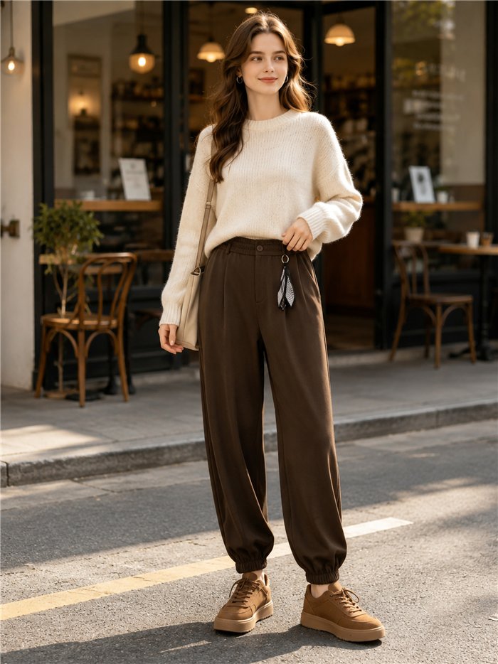 Pantalón jogger con detalle pañuelo