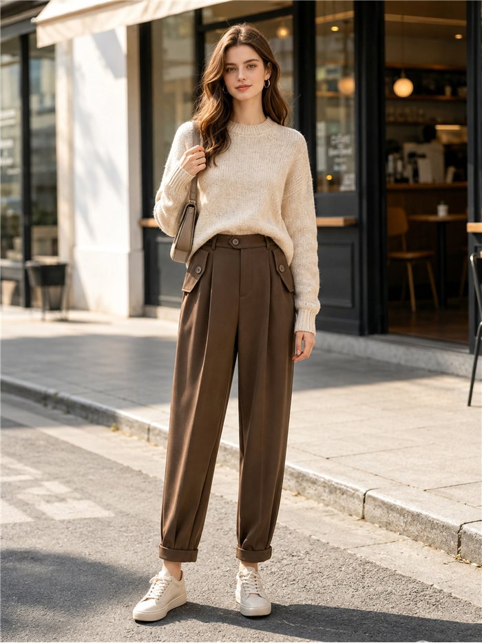 Pantalón jogger detalle solapa